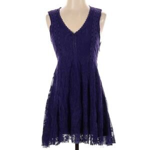 Free People Reign Over Me Size 0 Purple Brocade Damask Dress